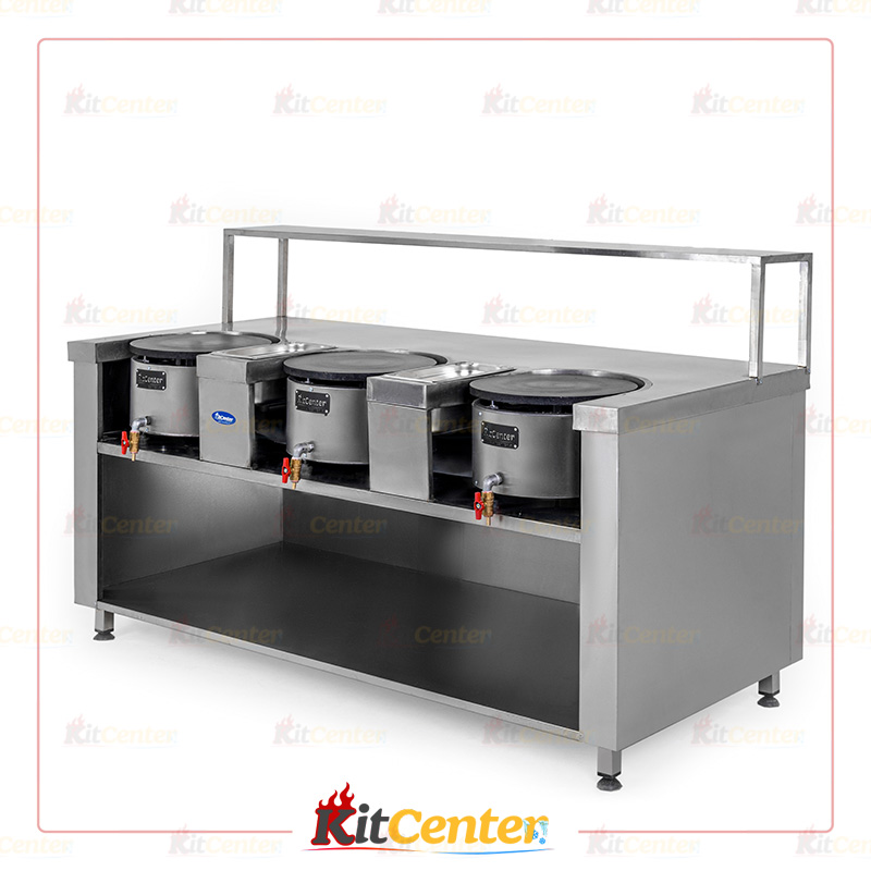 کانتر کرپ ساز سایز 190 سه خانه KitCenter به همراه کرپ ساز گازی